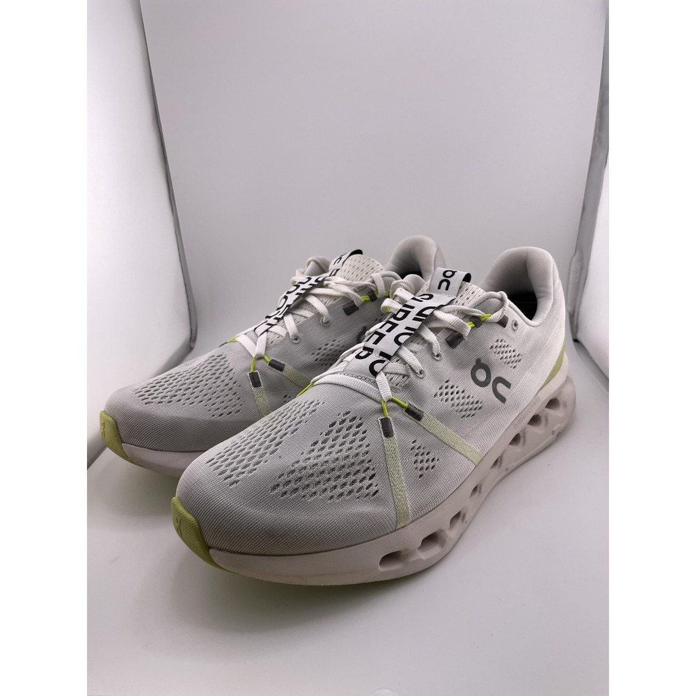 On Running Cloudsurfer Shoes Mens Size 11 White Green CloudTec Phase Road